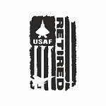 Distressed Air Force USAF Retired Flag  Precision Cut Decal
